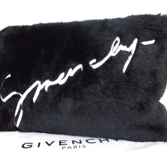 Givenchy Handbags - Givenchy Black Faux Fur Clutch